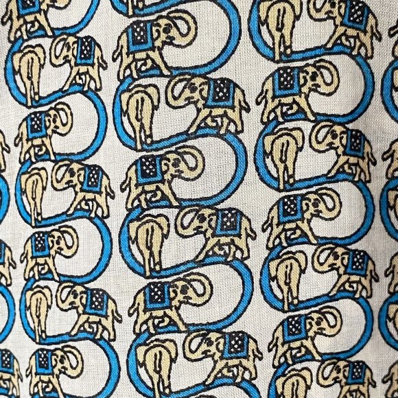 Tory Burch Cream & Gold Adelaide Elephant Pattern Tunic/Swim Cover Women Size 8 - Picture 6 of 10